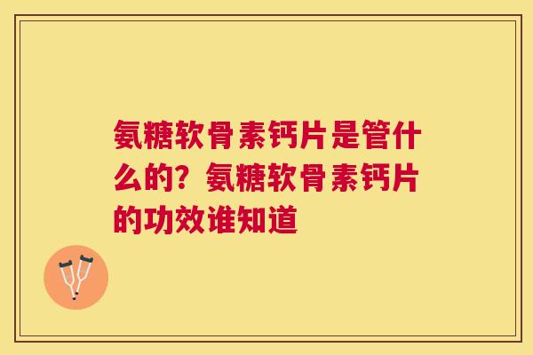 氨糖软骨素钙片是管什么的？氨糖软骨素钙片的功效谁知道