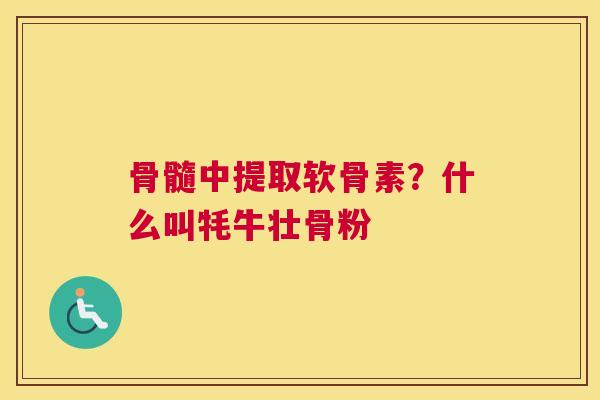 骨髓中提取软骨素？什么叫牦牛壮骨粉