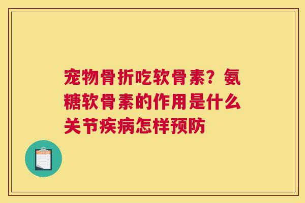 宠物骨折吃软骨素？氨糖软骨素的作用是什么关节疾病怎样预防