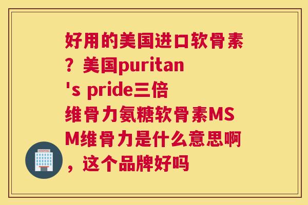好用的美国进口软骨素？美国puritan's pride三倍维骨力氨糖软骨素MSM维骨力是什么意思啊，这个品牌好吗