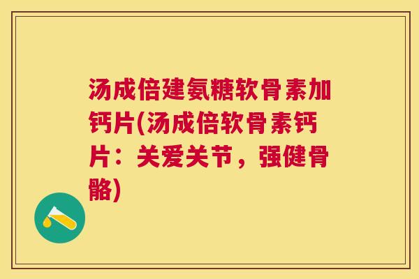 汤成倍建氨糖软骨素加钙片(汤成倍软骨素钙片:关爱关节,强健骨骼)