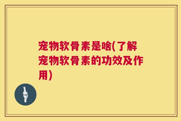宠物软骨素是啥(了解宠物软骨素的功效及作用)