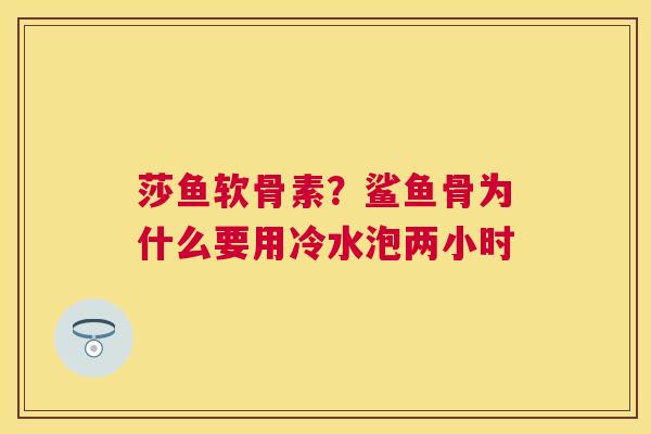 莎鱼软骨素？鲨鱼骨为什么要用冷水泡两小时
