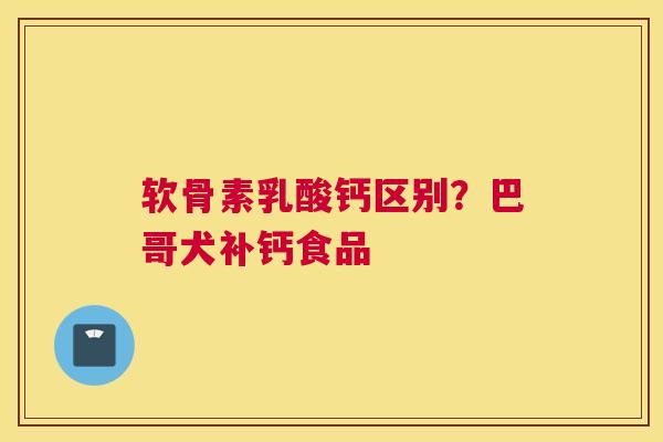 软骨素乳酸钙区别？巴哥犬补钙食品