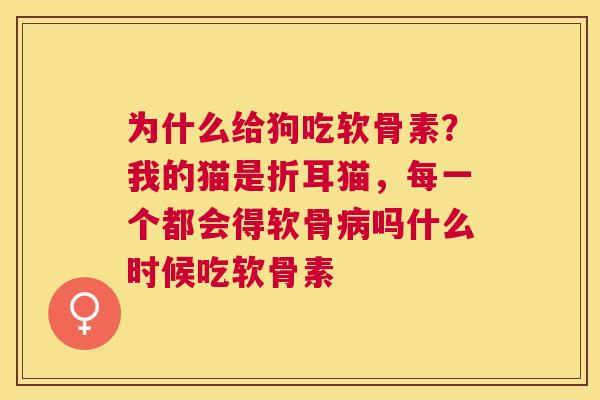 为什么给狗吃软骨素？我的猫是折耳猫，每一个都会得软骨病吗什么时候吃软骨素
