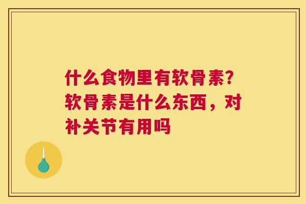 什么食物里有软骨素？软骨素是什么东西，对补关节有用吗