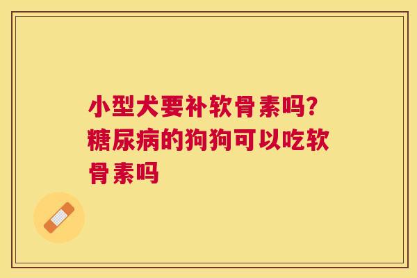 小型犬要补软骨素吗？糖尿病的狗狗可以吃软骨素吗