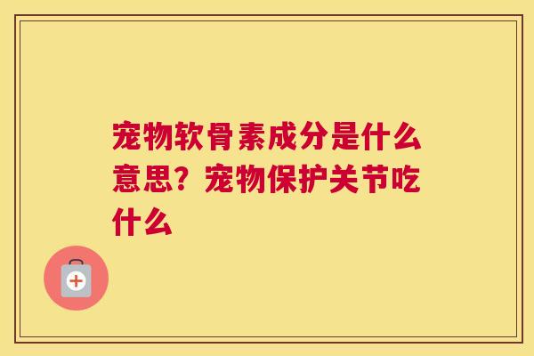 宠物软骨素成分是什么意思？宠物保护关节吃什么
