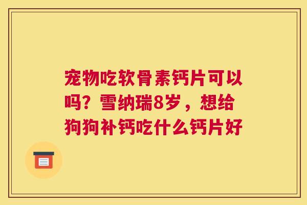 宠物吃软骨素钙片可以吗？雪纳瑞8岁，想给狗狗补钙吃什么钙片好