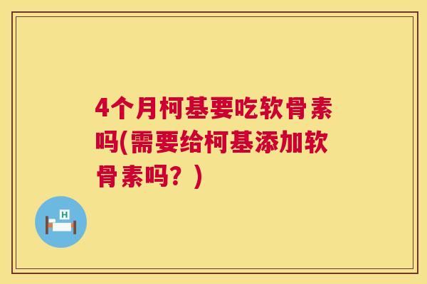 4个月柯基要吃软骨素吗(需要给柯基添加软骨素吗？)
