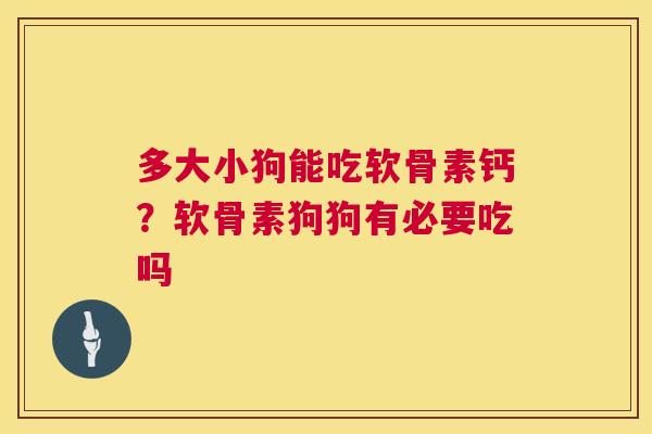 多大小狗能吃软骨素钙？软骨素狗狗有必要吃吗