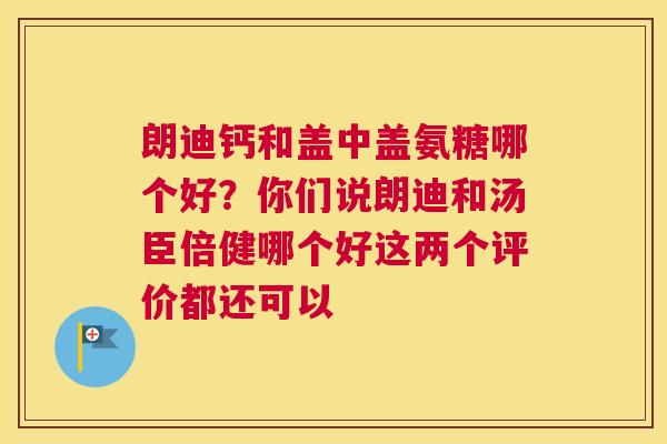 朗迪钙和盖中盖氨糖哪个好？你们说朗迪和汤臣倍健哪个好这两个评价都还可以