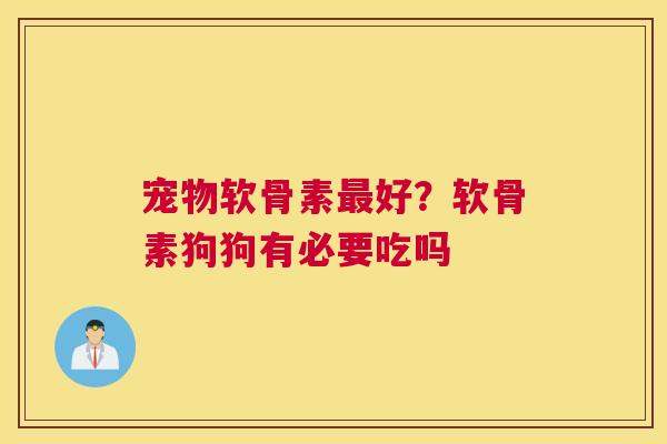 宠物软骨素最好？软骨素狗狗有必要吃吗