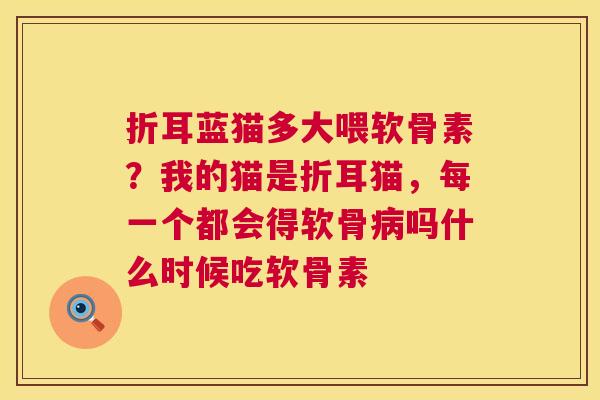 折耳蓝猫多大喂软骨素?我的猫是折耳猫,每一个都会得软骨病吗什么时候吃软骨素