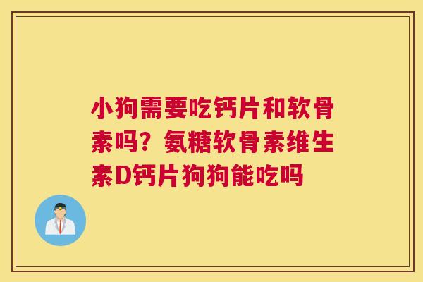 小狗需要吃钙片和软骨素吗？氨糖软骨素维生素D钙片狗狗能吃吗