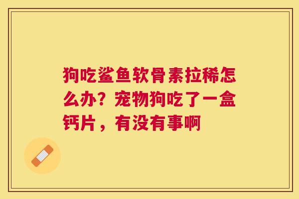 狗吃鲨鱼软骨素拉稀怎么办？宠物狗吃了一盒钙片，有没有事啊