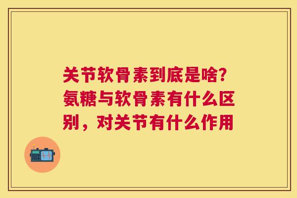 关节软骨素到底是啥？氨糖与软骨素有什么区别，对关节有什么作用