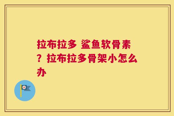 拉布拉多 鲨鱼软骨素？拉布拉多骨架小怎么办