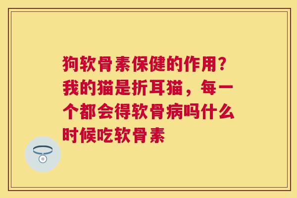 狗软骨素保健的作用？我的猫是折耳猫，每一个都会得软骨病吗什么时候吃软骨素