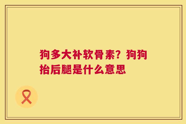 狗多大补软骨素？狗狗抬后腿是什么意思
