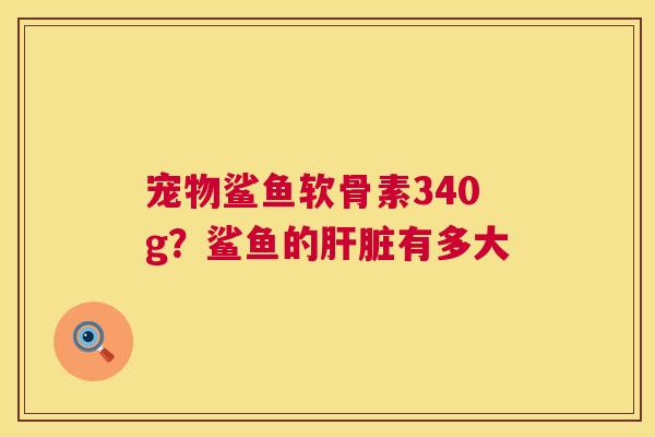 宠物鲨鱼软骨素340g？鲨鱼的肝脏有多大