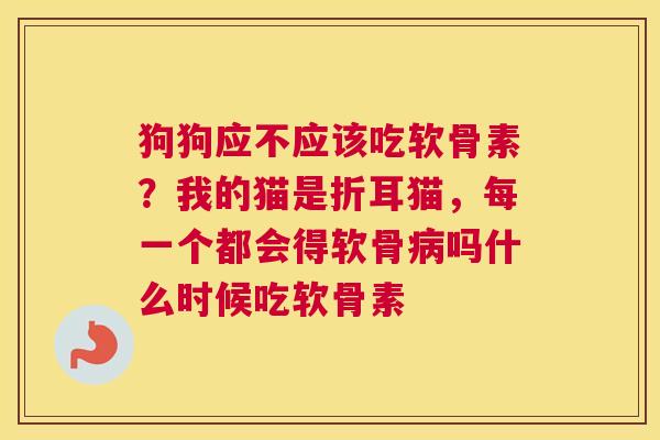 狗狗应不应该吃软骨素？我的猫是折耳猫，每一个都会得软骨病吗什么时候吃软骨素