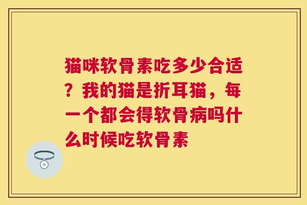 猫咪软骨素吃多少合适？我的猫是折耳猫，每一个都会得软骨病吗什么时候吃软骨素