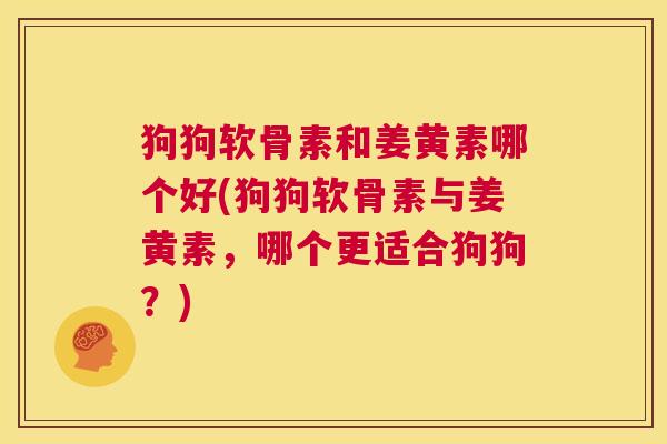 狗狗软骨素和姜黄素哪个好(狗狗软骨素与姜黄素，哪个更适合狗狗？)