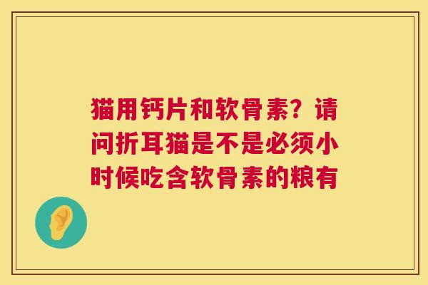 猫用钙片和软骨素？请问折耳猫是不是必须小时候吃含软骨素的粮有