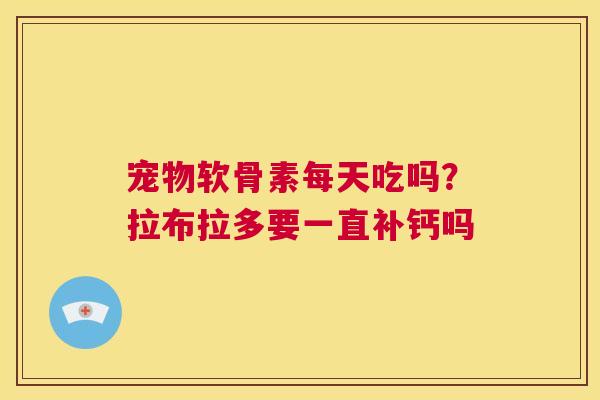 宠物软骨素每天吃吗？拉布拉多要一直补钙吗