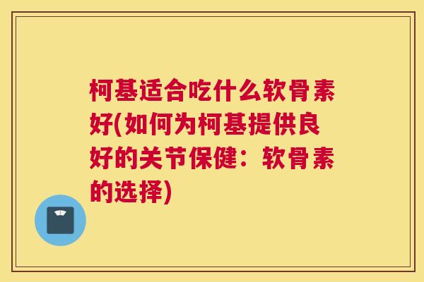 柯基适合吃什么软骨素好(如何为柯基提供良好的关节保健：软骨素的选择)