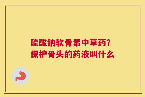 硫酸钠软骨素中草药？保护骨头的药液叫什么