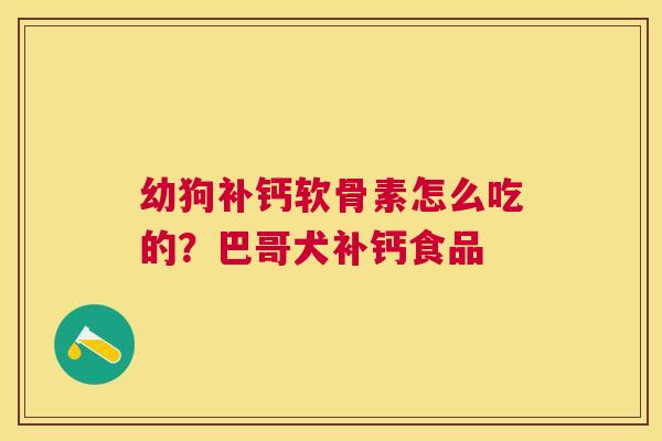 幼狗补钙软骨素怎么吃的？巴哥犬补钙食品