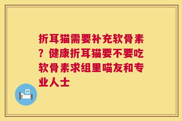 折耳猫需要补充软骨素？健康折耳猫要不要吃软骨素求组里喵友和专业人士