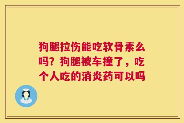 狗腿拉伤能吃软骨素么吗？狗腿被车撞了，吃个人吃的消炎药可以吗