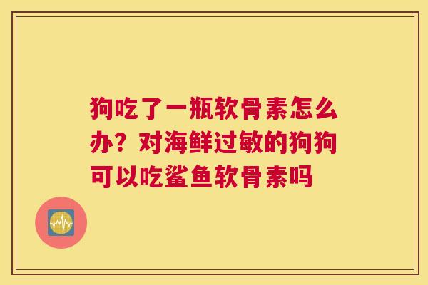 狗吃了一瓶软骨素怎么办？对海鲜过敏的狗狗可以吃鲨鱼软骨素吗