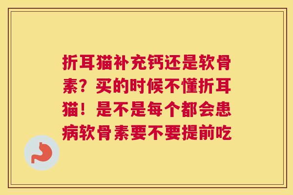 折耳猫补充钙还是软骨素？买的时候不懂折耳猫！是不是每个都会患病软骨素要不要提前吃