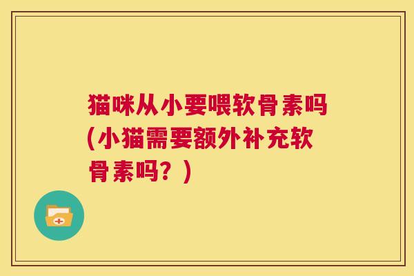 猫咪从小要喂软骨素吗(小猫需要额外补充软骨素吗？)