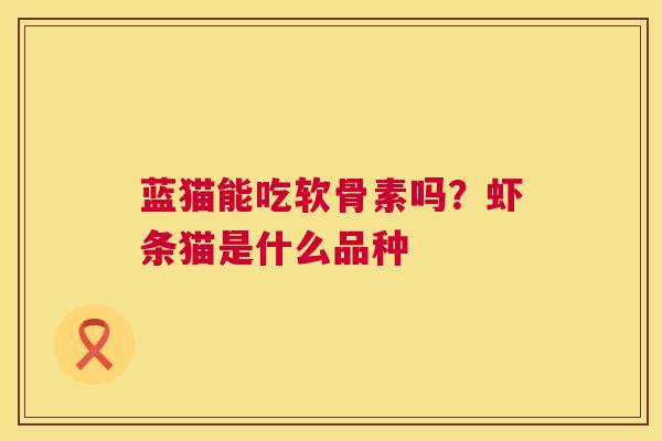 蓝猫能吃软骨素吗？虾条猫是什么品种