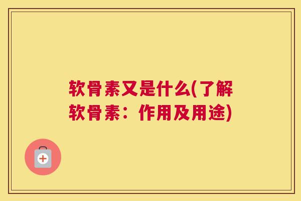 软骨素又是什么(了解软骨素：作用及用途)