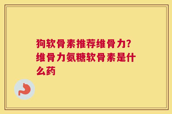 狗软骨素推荐维骨力？维骨力氨糖软骨素是什么药