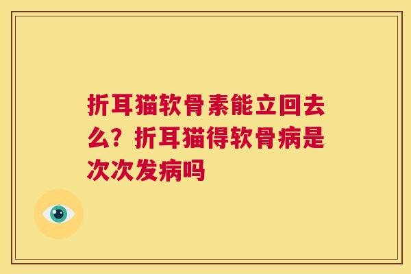 折耳猫软骨素能立回去么？折耳猫得软骨病是次次发病吗