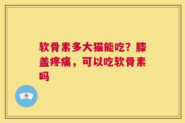 软骨素多大猫能吃？膝盖疼痛，可以吃软骨素吗