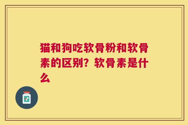 猫和狗吃软骨粉和软骨素的区别?软骨素是什么