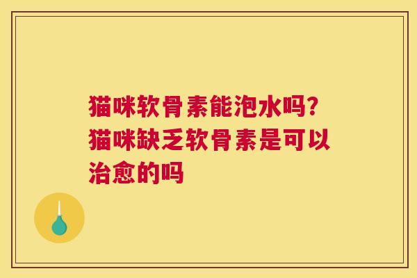 猫咪软骨素能泡水吗？猫咪缺乏软骨素是可以愈的吗