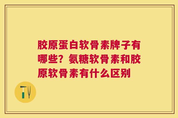 胶原蛋白软骨素牌子有哪些？氨糖软骨素和胶原软骨素有什么区别