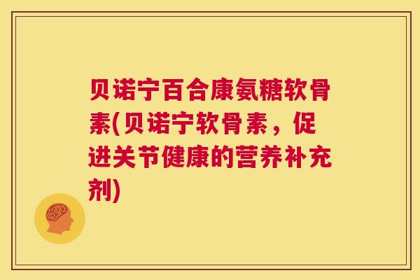 贝诺宁百合康氨糖软骨素(贝诺宁软骨素，促进关节健康的营养补充剂)