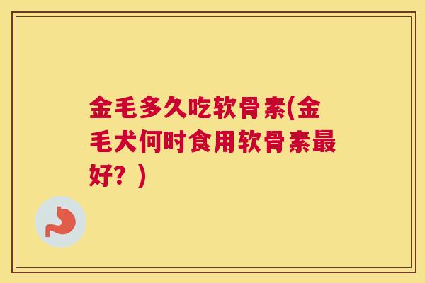 金毛多久吃软骨素(金毛犬何时食用软骨素最好？)