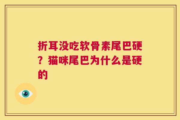 折耳没吃软骨素尾巴硬？猫咪尾巴为什么是硬的