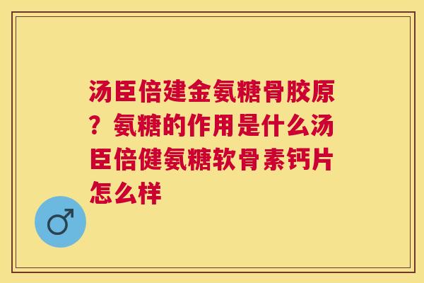 汤臣倍建金氨糖骨胶原？氨糖的作用是什么汤臣倍健氨糖软骨素钙片怎么样